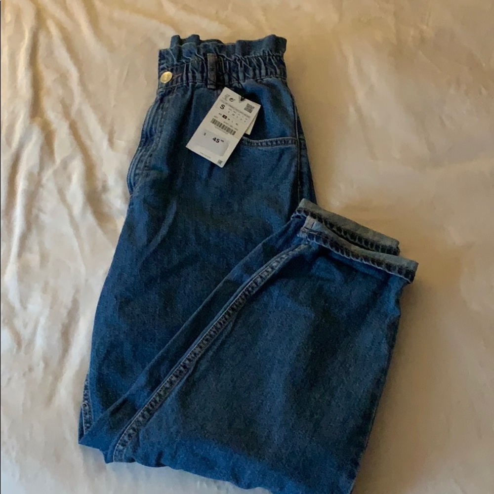 Zara Paper Bag Mom Jeans